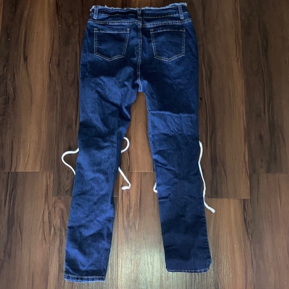 SHEIN Dark Blue Ripped Skinny Jeans size 12 / 31 - Picture 5 of 6